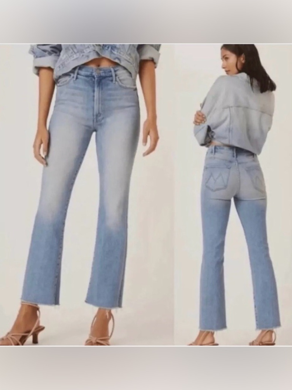 MOTHER Light Blue “The Hustler Ankle Fray Jeans